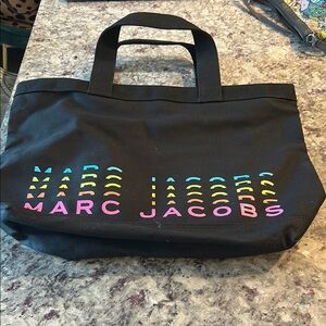 Marc Jacobs Black Tote Bag with Colorful Logo